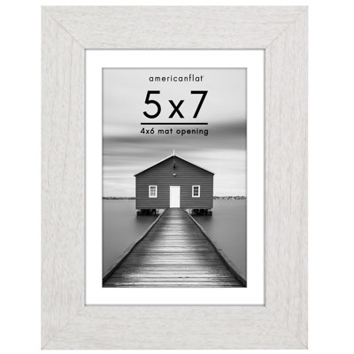 Picture Frame - Americanflat Frame with Mat - Wide Molding - Shatter-Resistant Glass