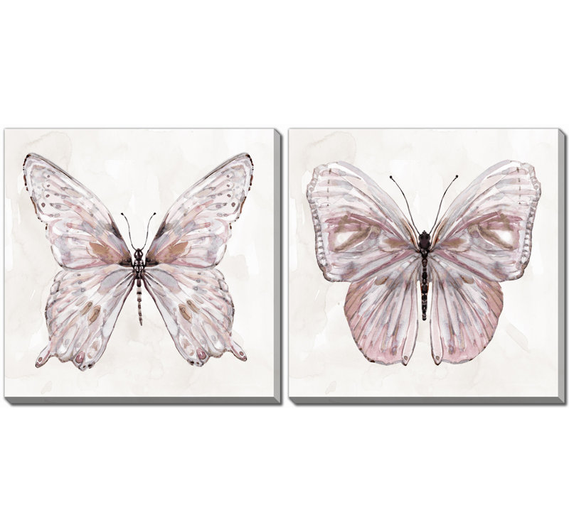 Blushing Wings Canvas Wall Art Set