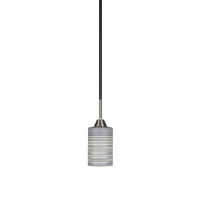 Paramount Stem Hung Pendant Shown In Matte Black & Brushed Nickel Finish With 4" Glass
