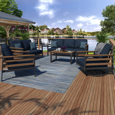 Townsend 5 Piece Sofa Seating Group with Sunbrella Cushions by Birch Lane