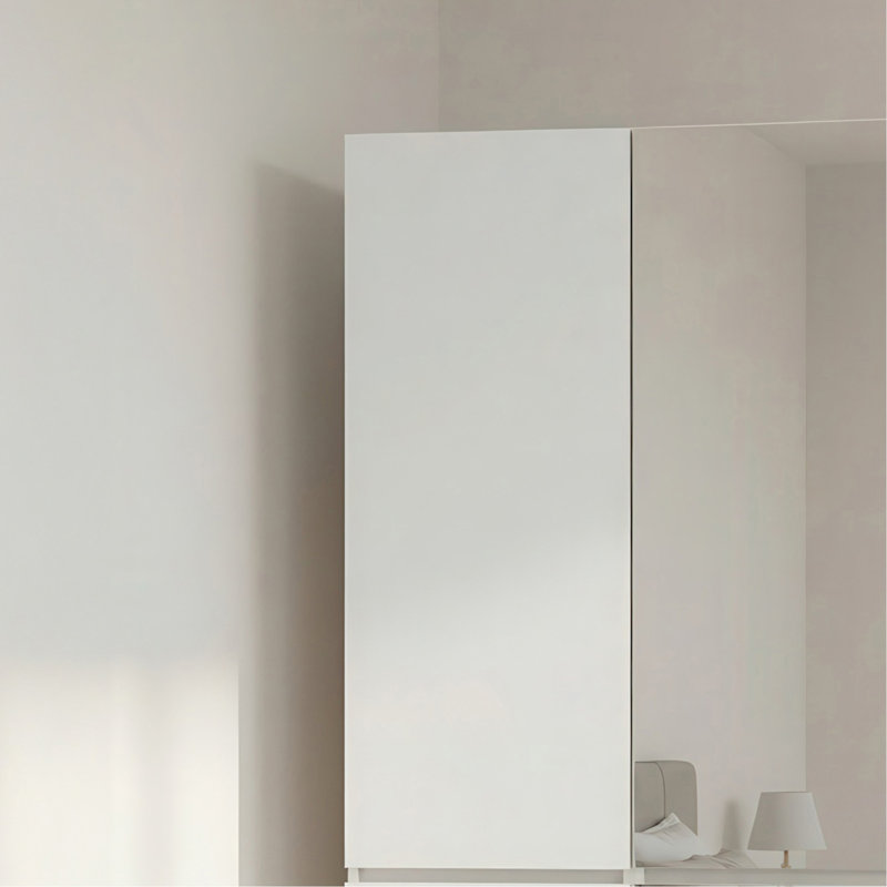 Elise Modular Wood Closet System with Mirror in White