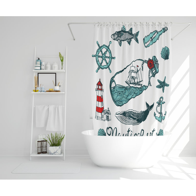Serena Polyester Shower Curtain, 168cm H x 168cm W