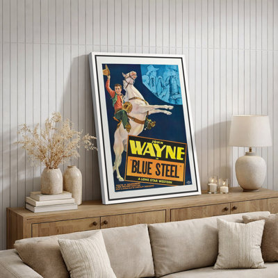 "Blue Steel", John Wayne, affiche de film rétro, images de cheval de cowboy