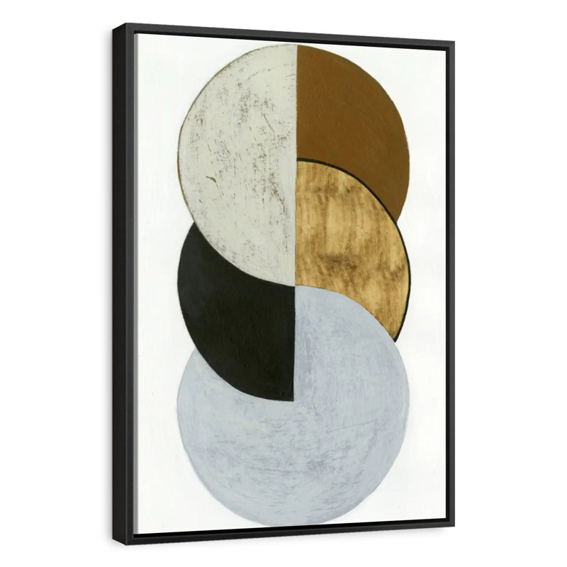 Pièces empilées I, Cadre flottant noir, 29 po x 43 po