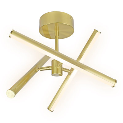 Free Form LED Ceiling Light Fixture - Dimmable & Customizable, Semi-Flush Mount Ceiling Light With Adjustable Light Bars, Energy Efficient LED Light