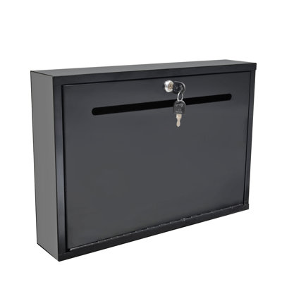 Fixturedisplays® 17 X 12 X 3.5" Metal Suggestion Box Key Rent Check Drop Locking Mailbox Wallmount Tithes Offering For Indoor And Outdoor Use 15132-SPECIAL