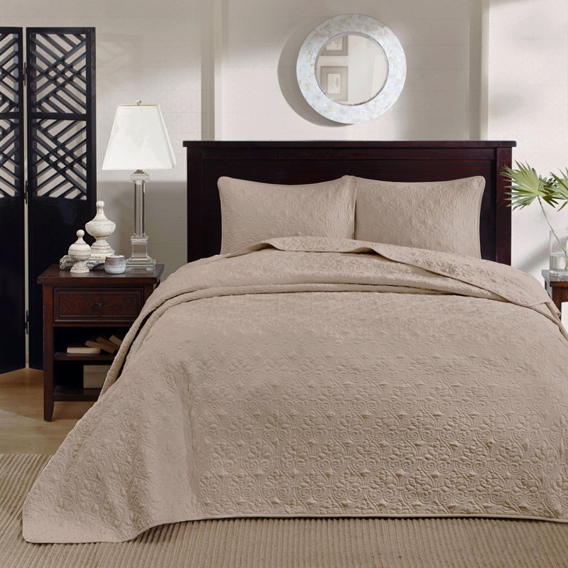 Reversible Quilt Set Khaki King/Cal King