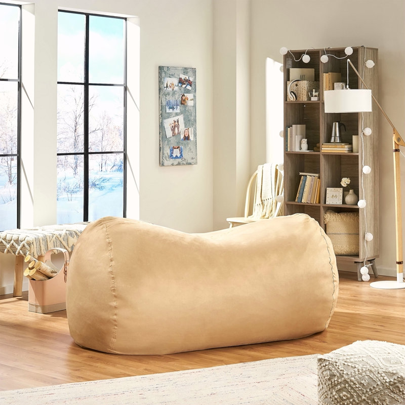 Pouf cylindrique en suède de microfibre 6,5 pi