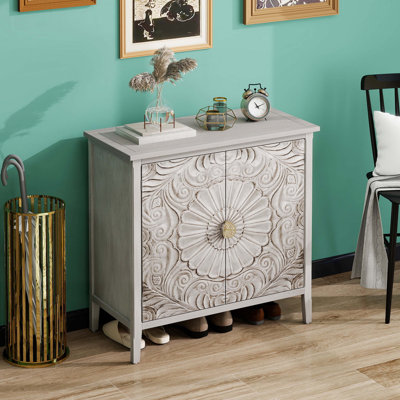 Console en bois avec armoire, bois