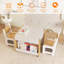 Ensemble de table en bois pour enfants et 2 chaises, table d'activités 4-en-1 avec tiroirs de rangement et plateau amovible-1654970853