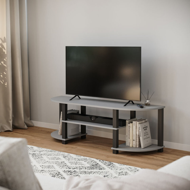 Sireli Unfinished TV Stand for TVs up to 55", Grey/Black