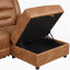 Ensemble de canapé modulaire en similicuir brun contemporain 2 pièces