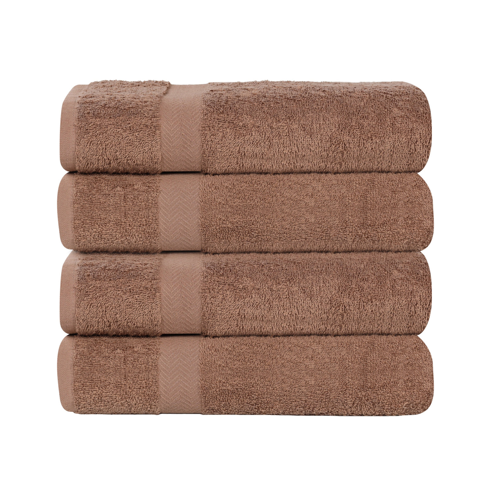 Quick-Drying Cotton Washcloth, Latte, 4 Pieces Towel Set