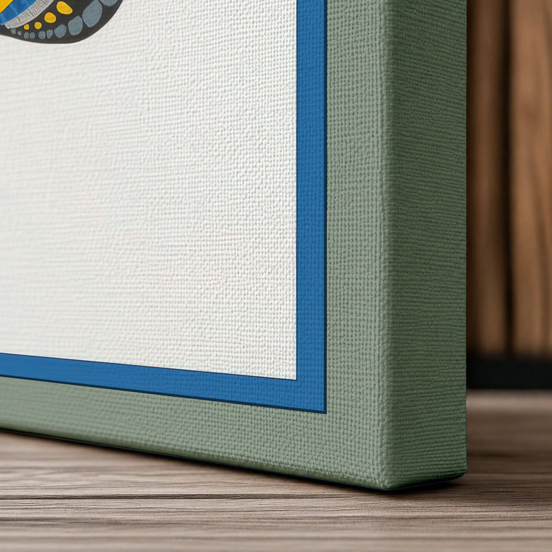 Fish Portrait Tropical - Wrapped Canvas, 30x20 - 76.2 x 50.8 cm, Sage Border