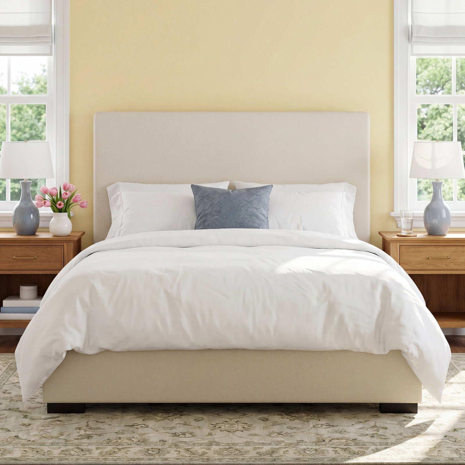 Tyndall Boucle Sleigh Bed, King 