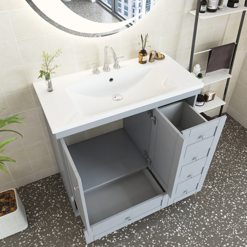 Ensemble de meuble-lavabo simple 36 po Joliène, Gris