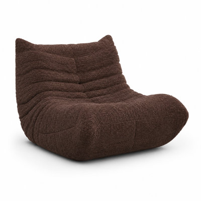 Chaise longue rembourrée en mousse Sherpa de 32,7 po de large avec capitonnage