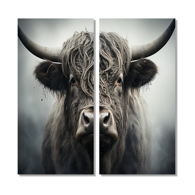 Cattle Whispers Of Wisdom II - Gray Art Prints On Canvas