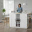 Îlot de cuisine polyvalent avec abattant, prise de courant, bar à vin et rangement pour les cuisines modernes-362485787