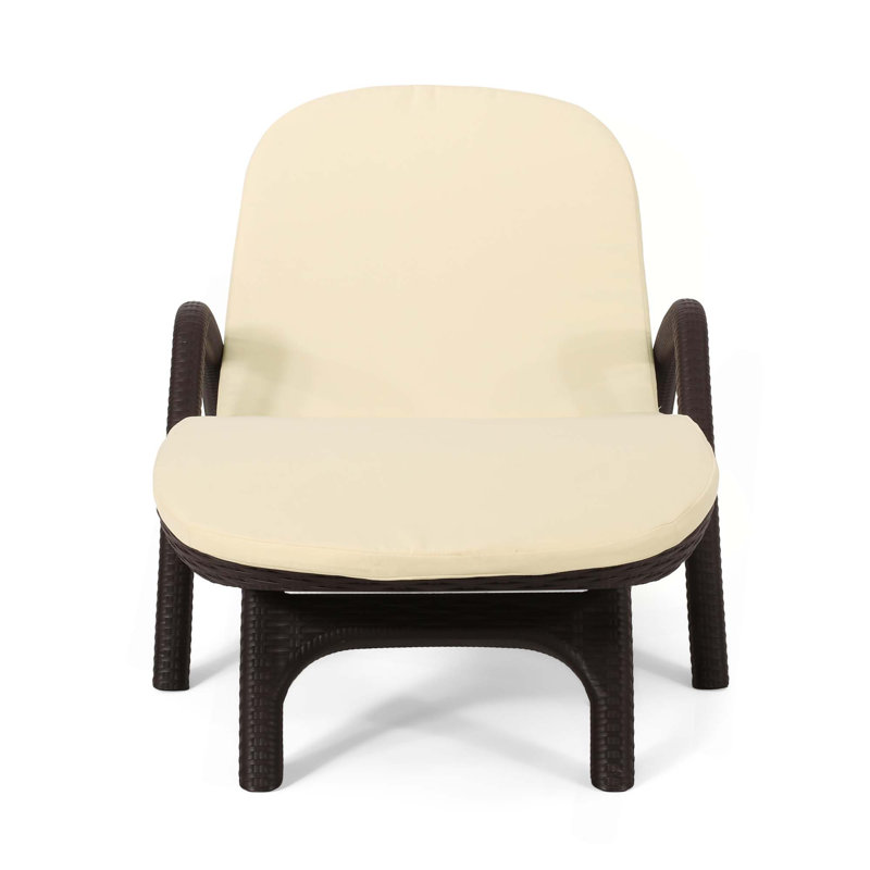 Chaise longue d'extérieur avec coussin