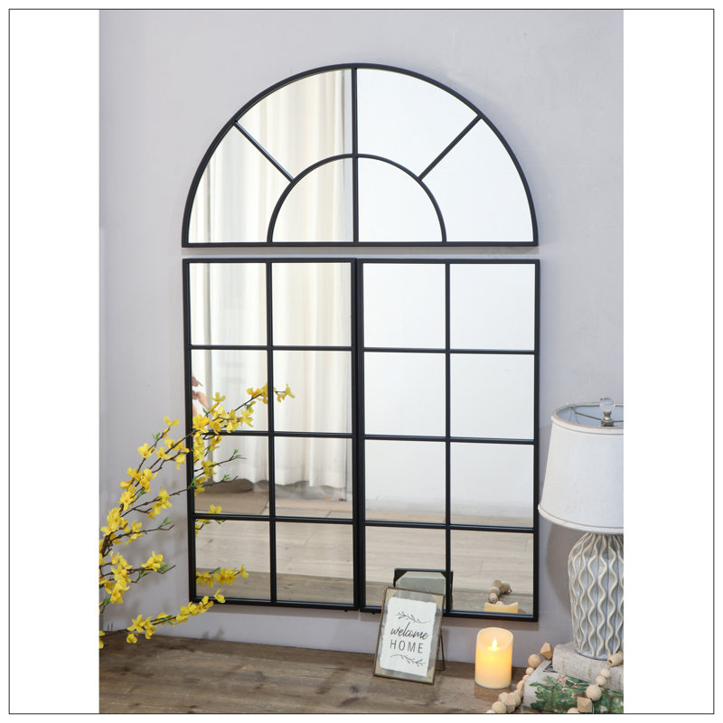 Large Arched Wall Mirror With Three Separate Sections