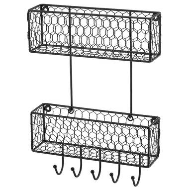 Wall Organizer Triple Baskets w/ hooks-Cottage Black – Foxcreek Baskets