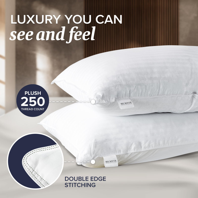 Luxury White Down Alternative Memory Foam Bed Pillows Set