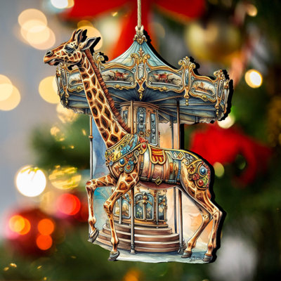 Carousel Giraffe Wooden Ornament