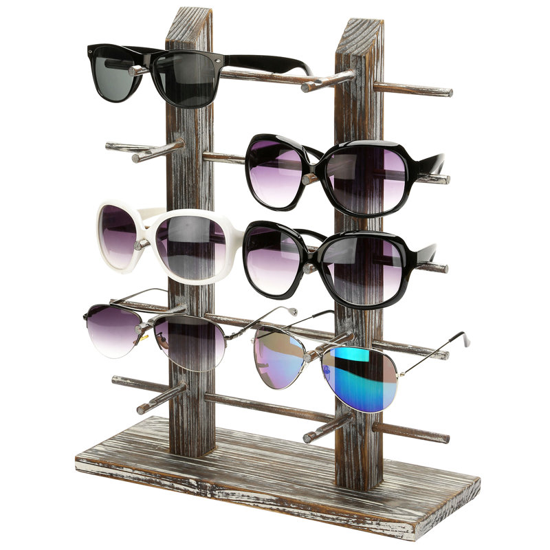 Wood 10 Compartment Makeup Organiser