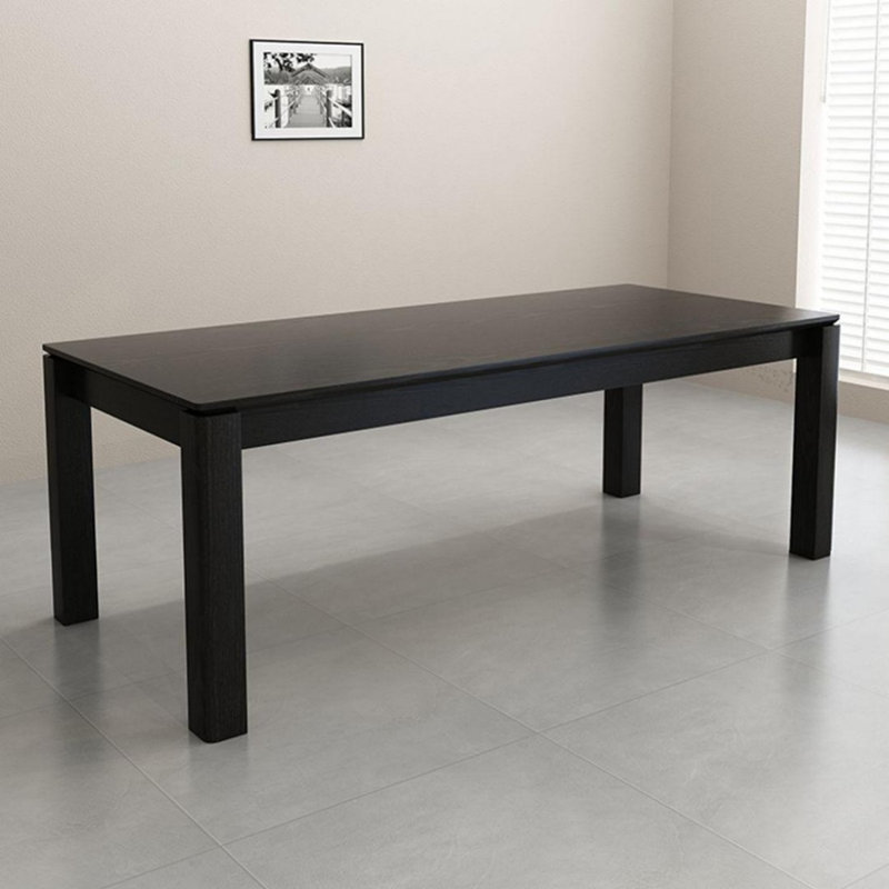Black Rectangular Solid Dining Table For Dining Room/Kitchen, 29.53"H x 62.99"L x 27.56"W