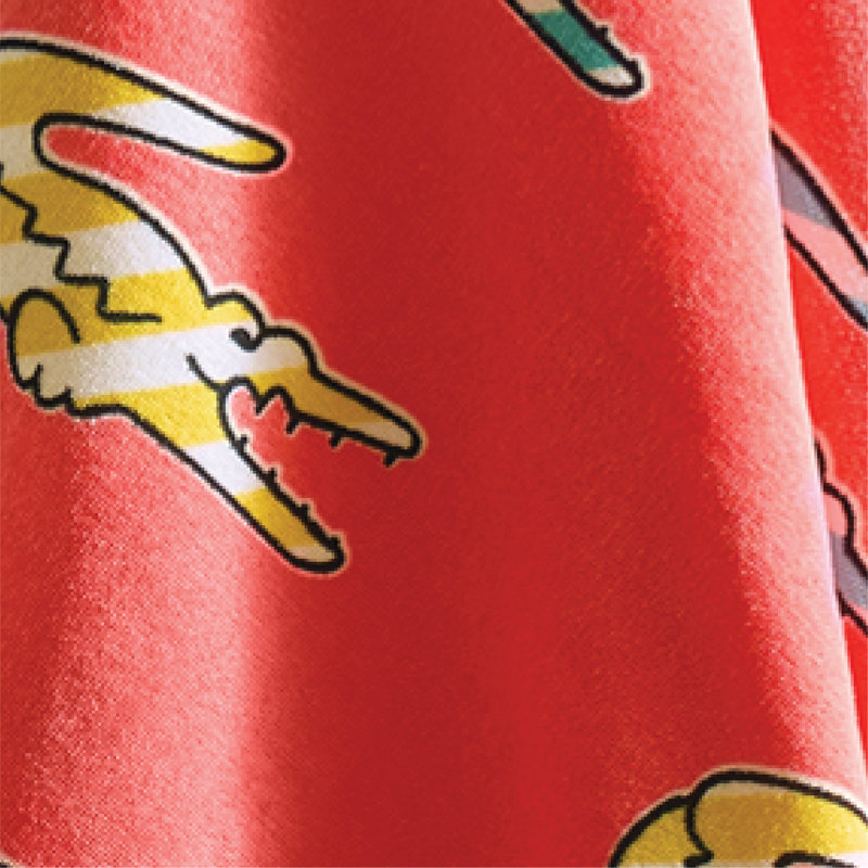 Lacoste Oversized Cotton Beach Towel 36x72, Red Crocodile