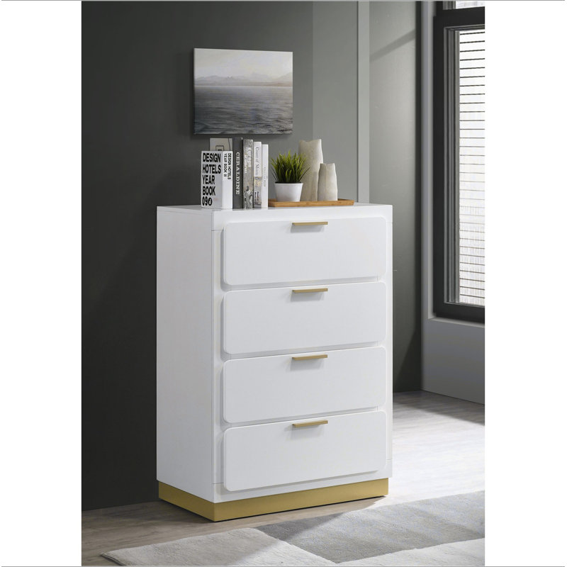 Commode 4 tiroirs Sophia, Blanc