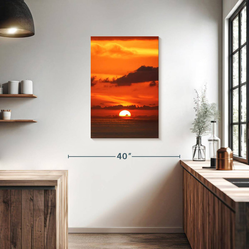 Coucher de soleil bleu océan Gillard, H 36 po x l 24 po