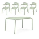 Toni Tavolo Outdoor Dining Table Set With Armchairs