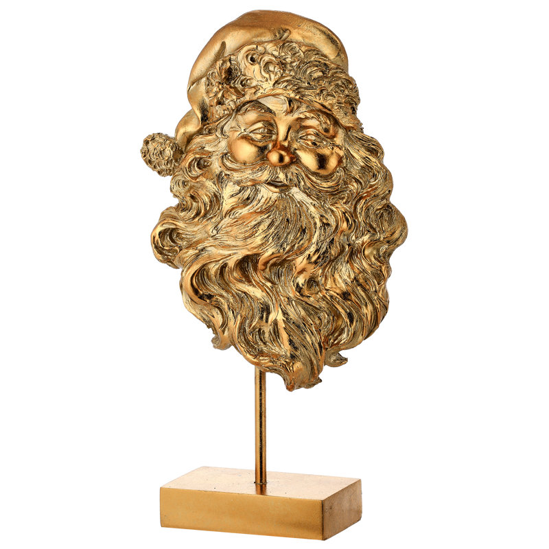 Tête de père Noël en résine 17 po