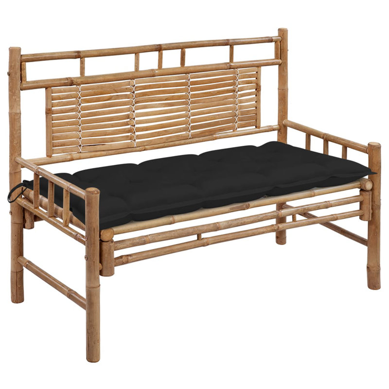 Banc de jardin en bambou / rotin Lydd, Bleu