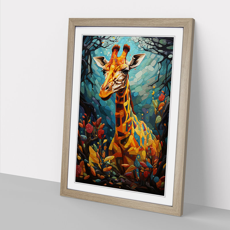 Single Picture Frame Print on Wood, Oak Framed, 34cm H x 25cm W