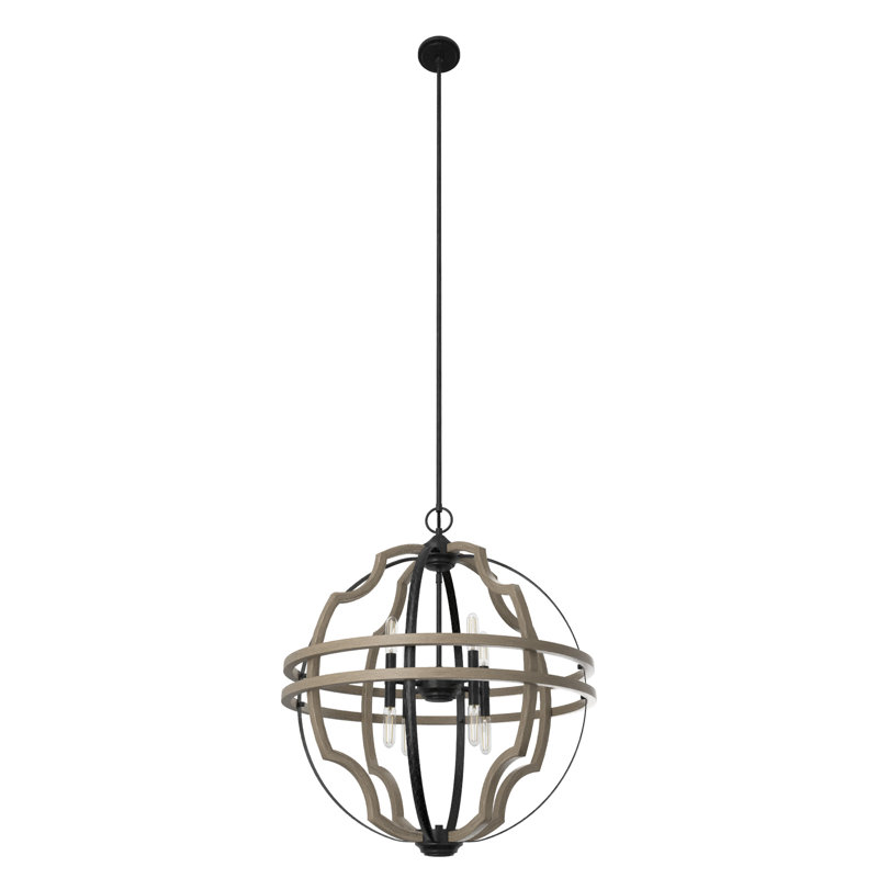 Stone Creek 8 - Light Unique / Statement Bulb Chandelier, Oak