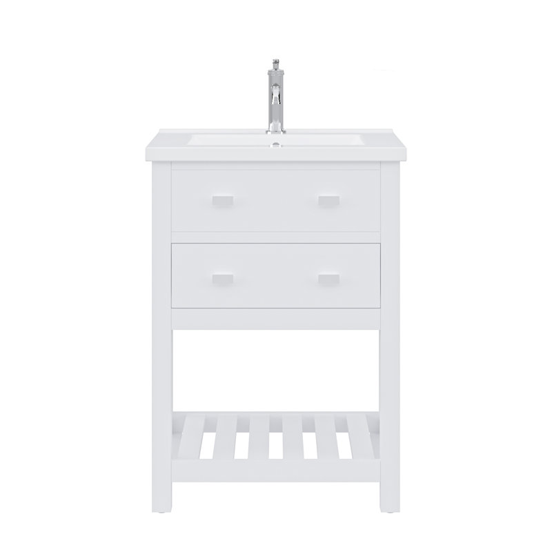Meuble-lavabo simple chromé 24 po Putcha Viola, Chrome chrome, Cachemire