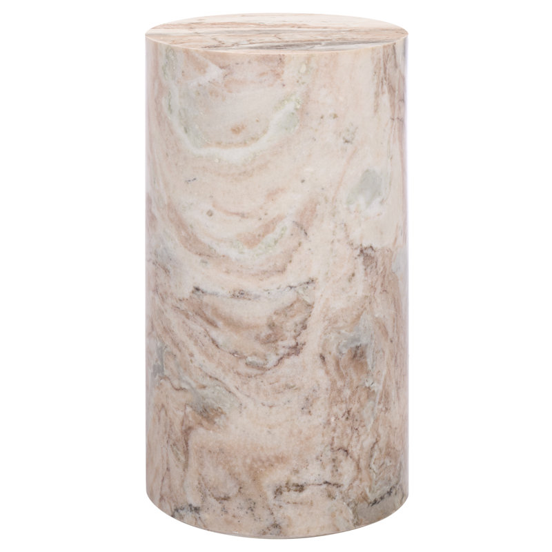 Leahbryanna Round Drink Table, White/Brown