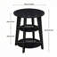 Table d'appoint ronde à 3 niveaux - Table de bout haute de 23,6 po avec tablettes de rangement - Table de chevet moderne imperméable pour petits espaces de salon -1179173570