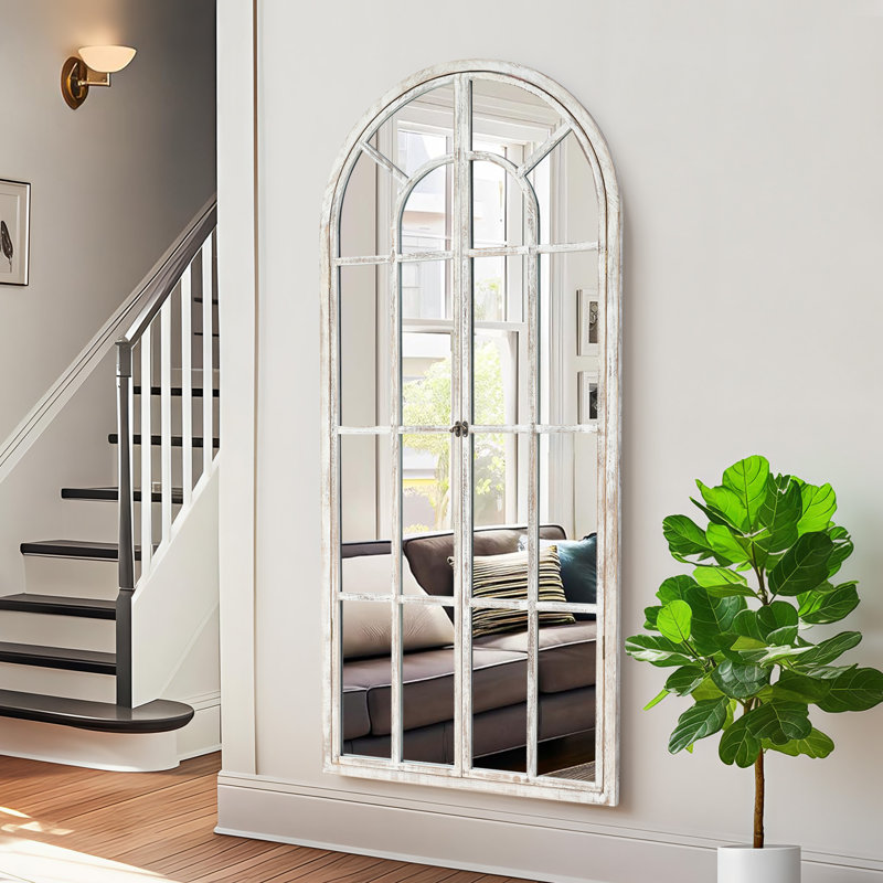 Miroir d'appoint 71 po H x 31 po, 71 po x 31 po, Blanc patiné