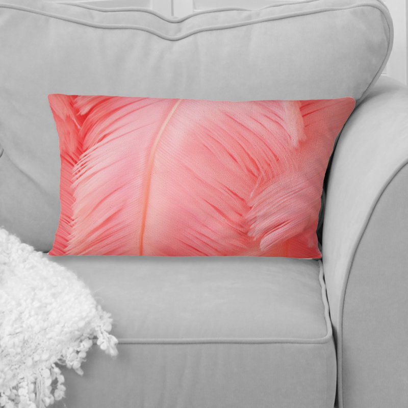 Coussin Boho Glam Pink Feather Elegance