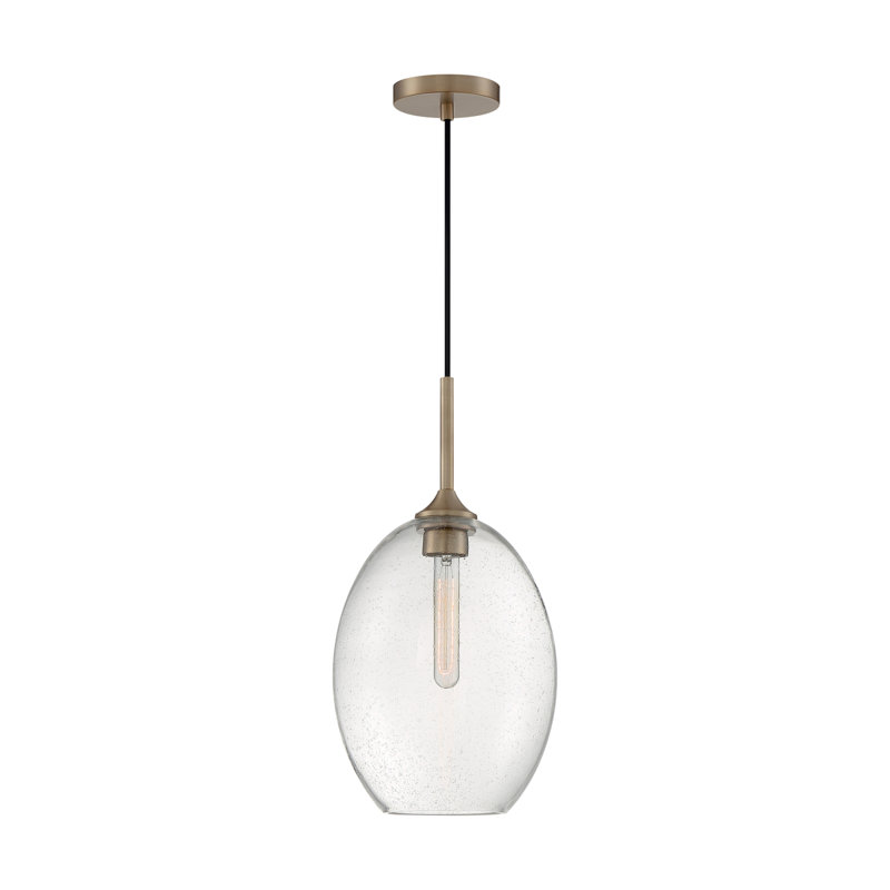 Luminaire suspendu à 1 lumière Paule, Bronze brillant, H 19,13 po x l 9,63 po x P 9,63 po