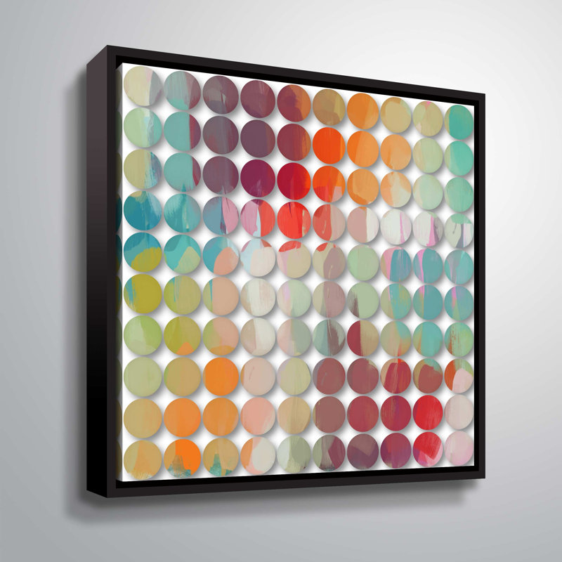 " Colourful Circles 7 ", Black Framed, 10" H x 10" W x 2" D