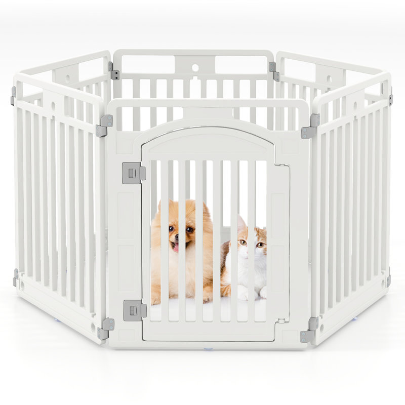 Parc pour chien 32 panneaux 32 po avec porte verrouillable sécurisée et piquets de sol faciles à assembler, 51"