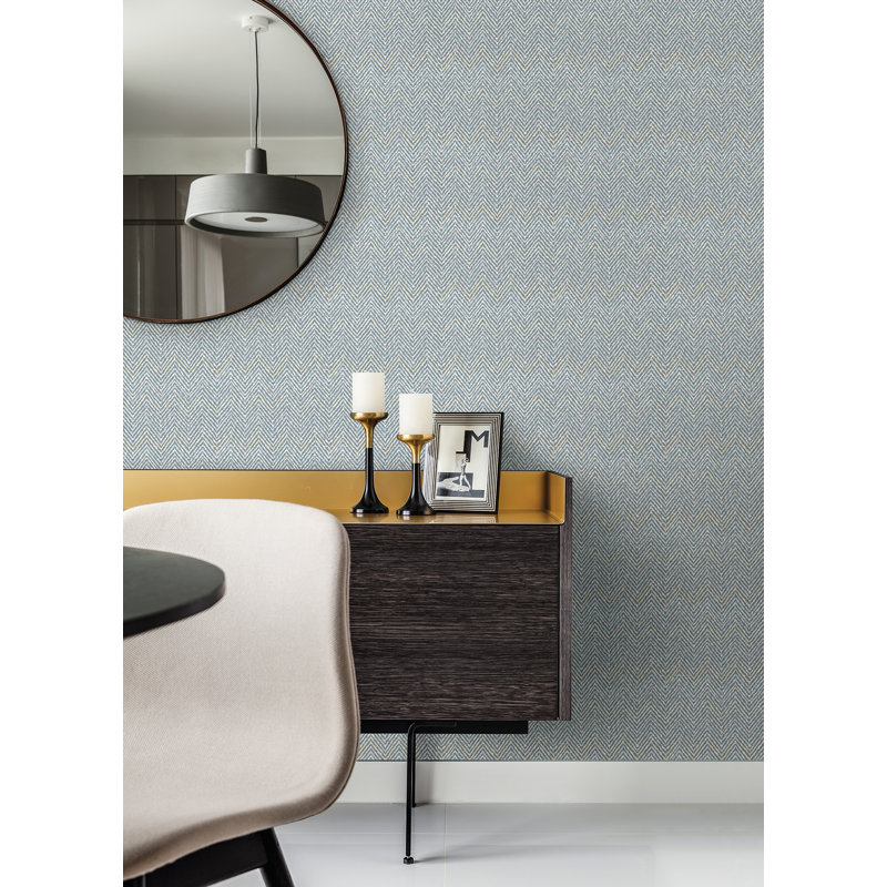 Alden Grey Blue Peel and Stick Wallpaper