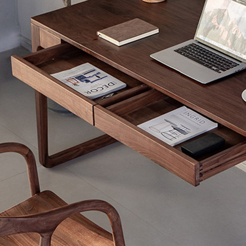Bureaux élégants en bois massif d'inspiration designer, 29.52" H x 66.92" W x 27.55" D