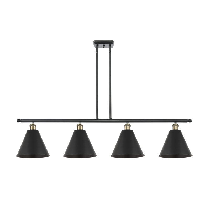 Luminaire suspendu linéaire à 4 lumières pour îlot de cuisine Aneika, H 14,25 po x l 50,25 po x P 10,13 po