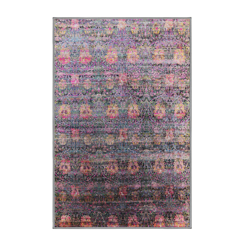 Tapis 100% Mid-Century moderne lavable à la machine 2081, Rectangle 5 pi x 7 pi